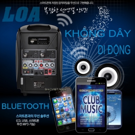 LOA kéo, Loa bluetooth karaOke+ Micro không dây, Loa karaoke di động, Loa công suất lớn