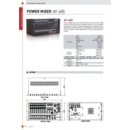 Power Mixer AF-600 (AEPEL Made In KOREA) nhập khẩu từ Hàn Quốc