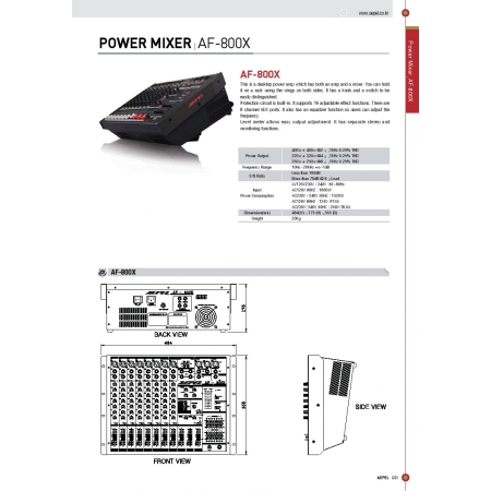 Power Mixer AF-800X (AEPEL Made In KOREA) Nhập khẩu từ Hàn Quốc
